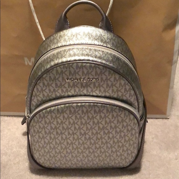 silver mk backpack